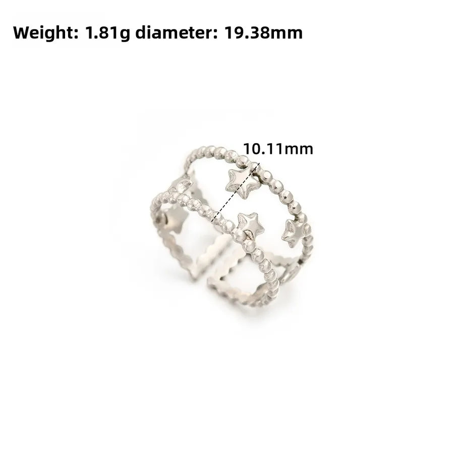 Gold Open Heart Stainless Steel Ring Adjustable Opening J318-Y Steel Color
