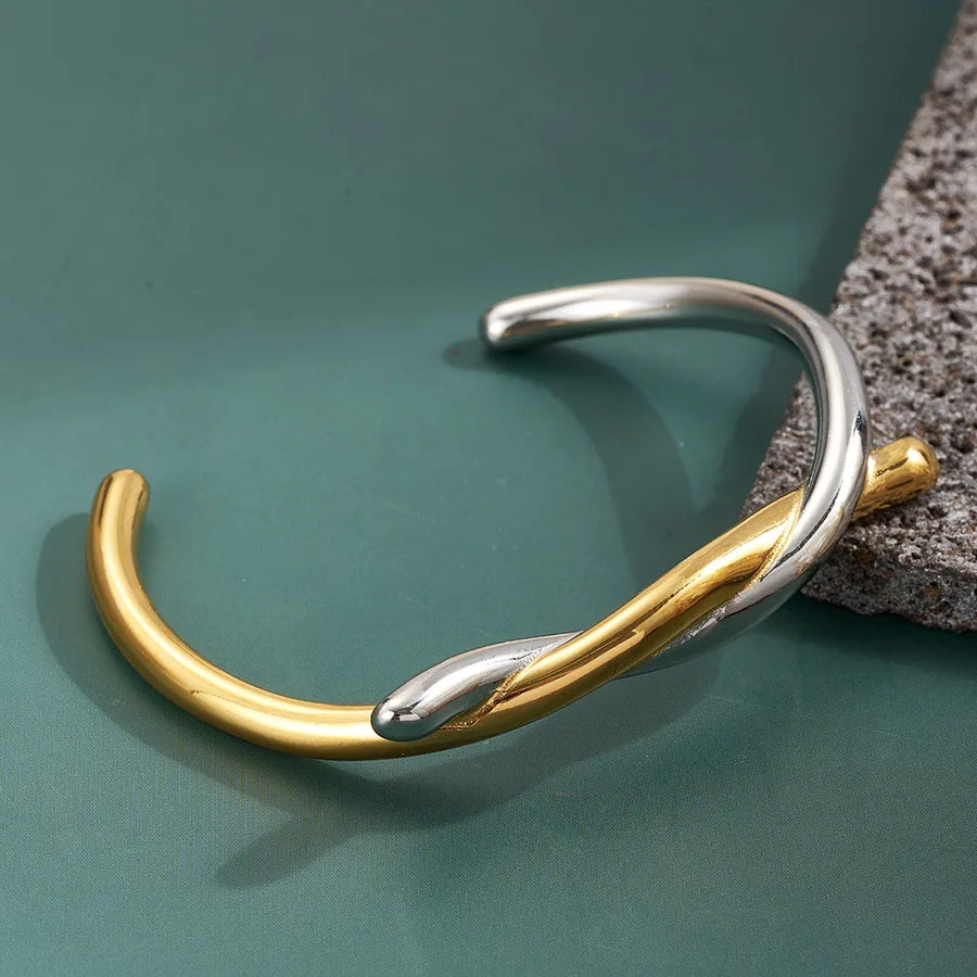 18K Gold Eye Knot Stainless Steel Bangle