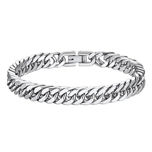 Stainless Steel Double Weave Cuban Bracelet