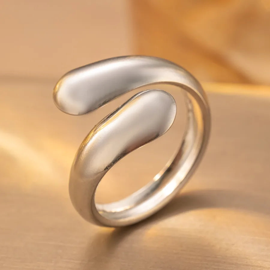 Geometric Titanium Steel Star Ring for Women K172 Steel Color Ring Open