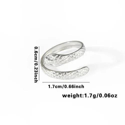 Titanium Steel Fish Tail Ring for Women Adjustable Opening TYR0428
