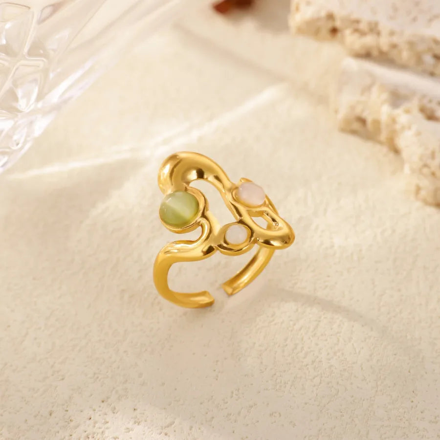 Geometric Butterfly Open Ring – 18K Gold Plated
