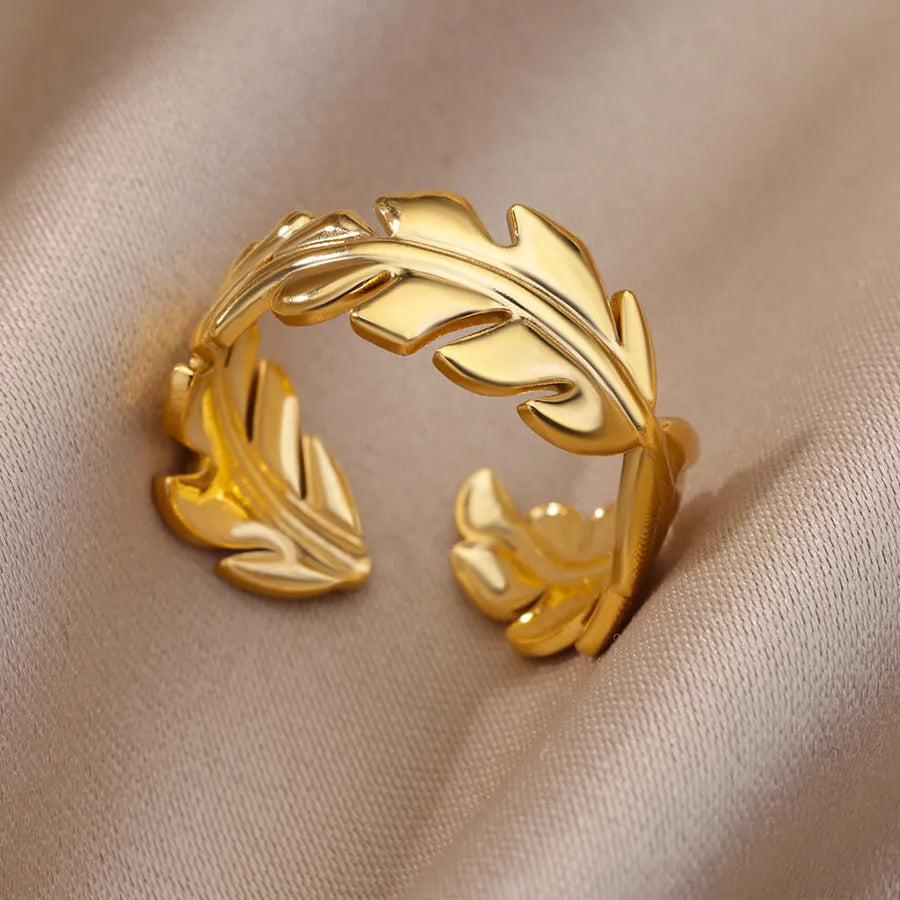 Gold Plated Palm Leaf Ring