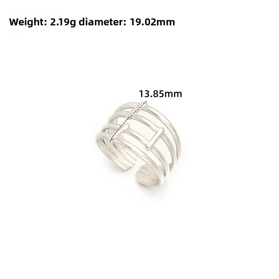 Gold Open Heart Stainless Steel Ring Adjustable Opening J294-Y Steel Color