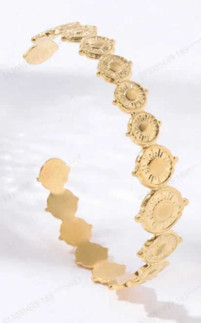 Unisex Titanium Steel Wide Cuff Bracelet WSZ010-2 Adjustable Opening