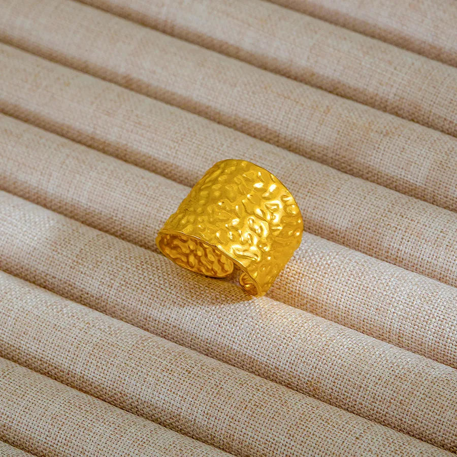 Adjustable 18K Gold Stainless Steel Ring 2