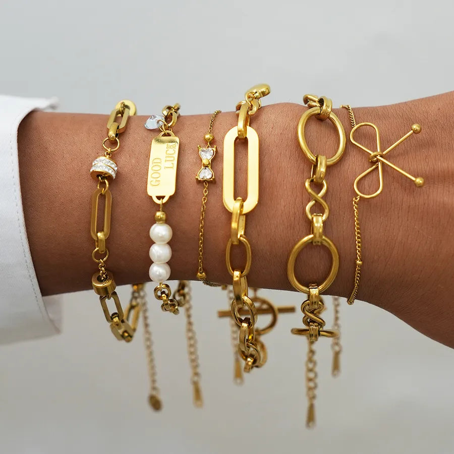 18K Gold Plated Geometric Stainless Steel Bracelet