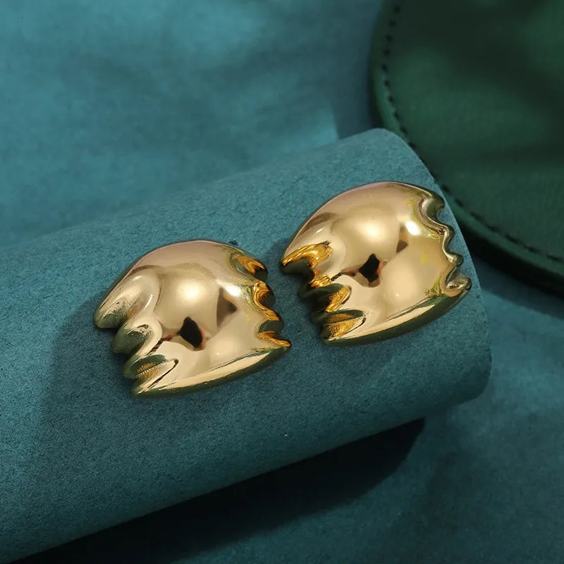 Bold Titanium Steel Large Hoop Earrings ES039