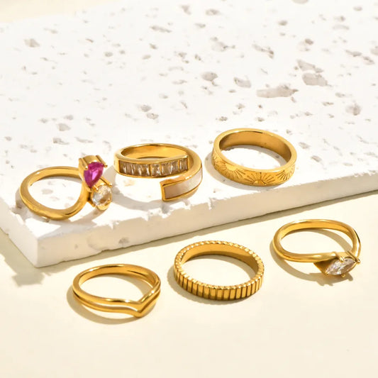 Gold Plated Irregular Heart Shell Ring